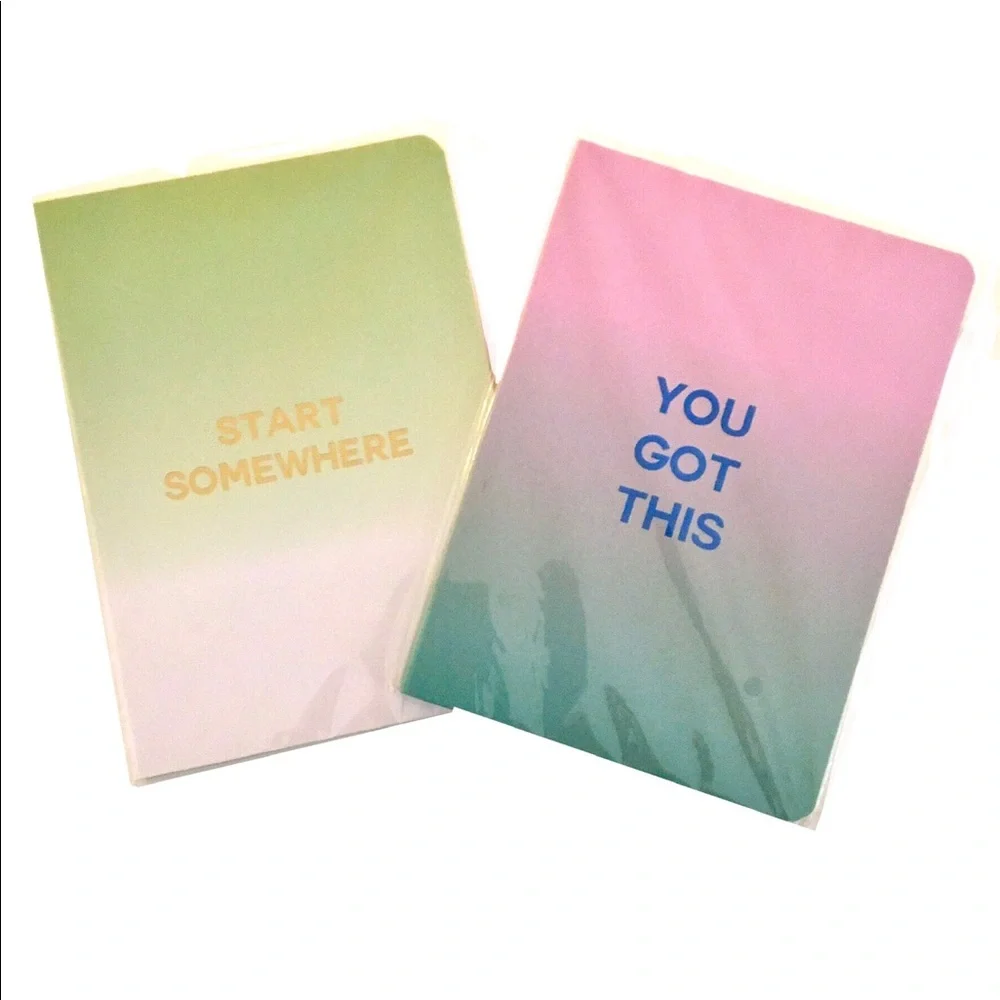 Two Motivational Message Notepads in Ombré Pastels